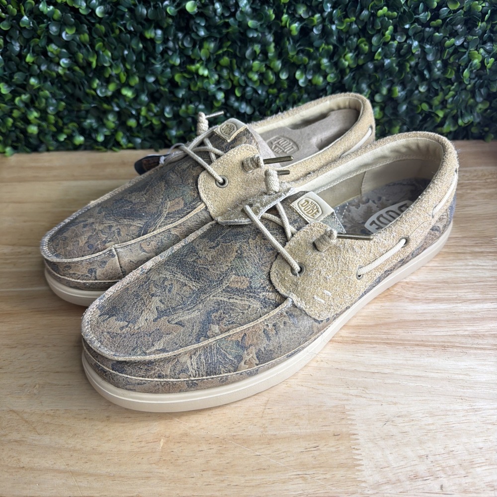 Hey Dude Realtree Harbor Lo Size M12 Suede Nubuck Comfy Slip On Shoes